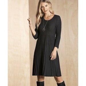 Eileen Fisher Washable Wool Scoop Neck Dress Charcoal Minimalist Casual XXS